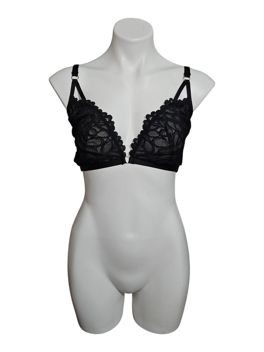 Savage X Fenty Black Lace Plunge Bra